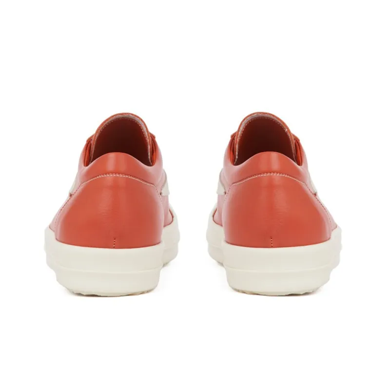 RICK OWENS/RO Low Top Stylish Skateboarding Shoes Men's Orange White-3