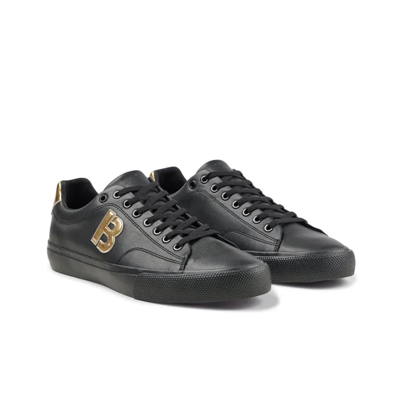 HUGO BOSS Skateboard Shoes Men Low-Top Black/Gold-1