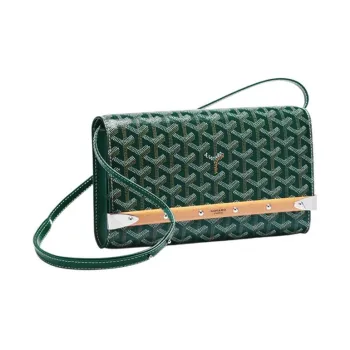 GOYARD MONTE-CARLO Canvas With Leather Clutches Crossbody Bags Small Size Women's Green