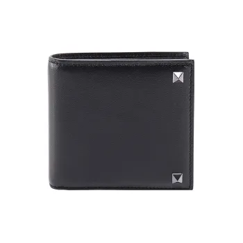Valentino Leather Wallet Men's Black