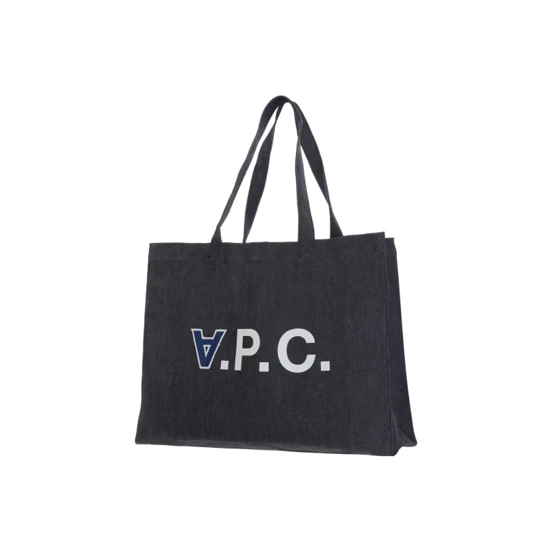 A.P.C Polyurethane Tote Bag Shopping Bag Handbag Unisex Blue-2