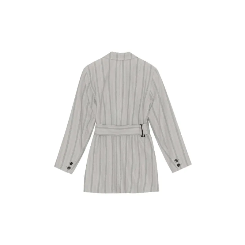 GANNI Business Suits Coats Women's Gray White-1