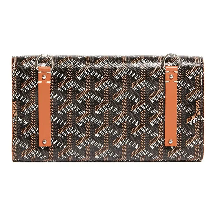 GOYARD MONTE-CARLO Canvas With Leather Clutches Crossbody Bags Mini Women's Black/Brown-2
