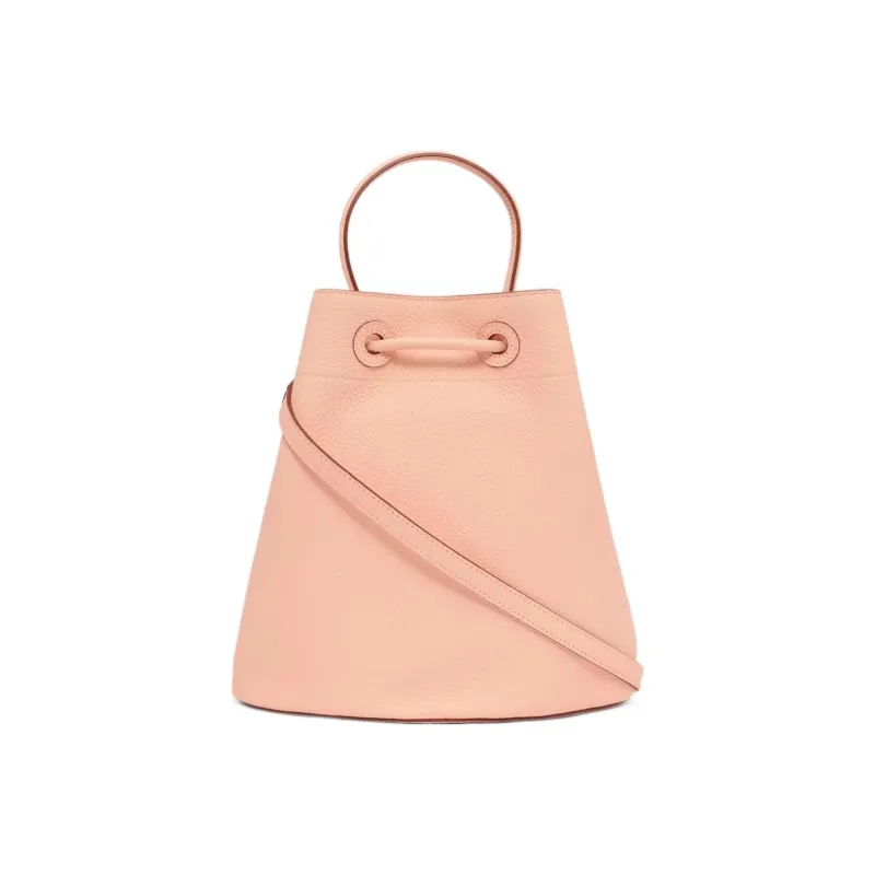 Burberry Calfskin Bucket Bag Portable Crossbody Bag Shoulder Bag Small Size Women's Candy Color/Peach Pink-3