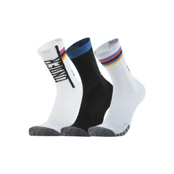 Under Armour Heat Gear Series Novelty Crew Mid Calf Socks Unisex 3 Pack Multicolor