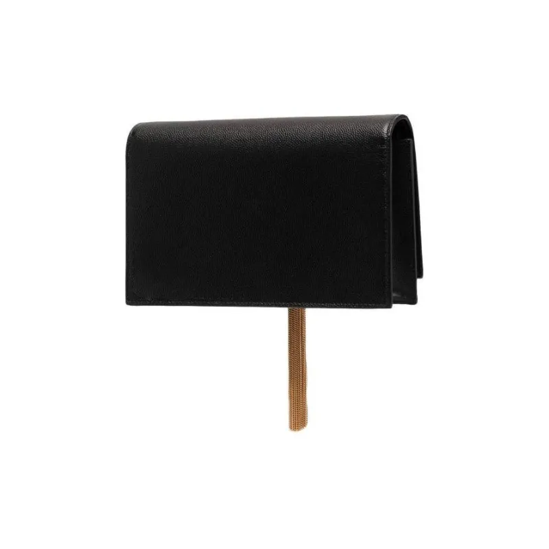 SAINT LAURENT KATE Calfskin Small Square Bag Crossbody Bag Shoulder Bag Women's Black-3