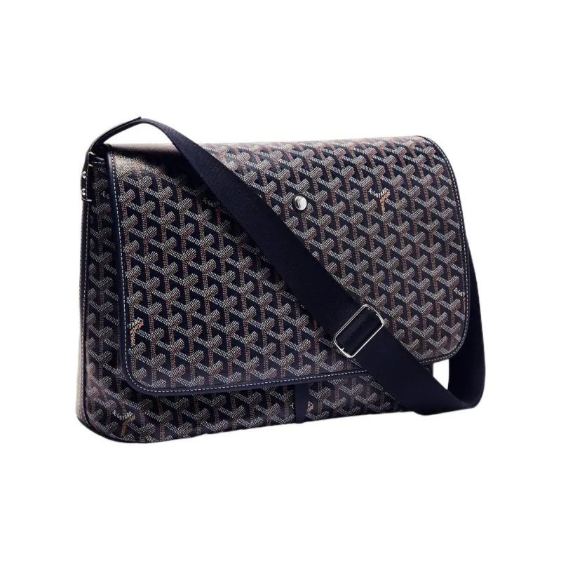 GOYARD CAPETIEN Canvas With Leather Envelope Bag Messenger Bag Shoulder Bag Crossbody Bag Medium Size Unisex Dark Blue-1