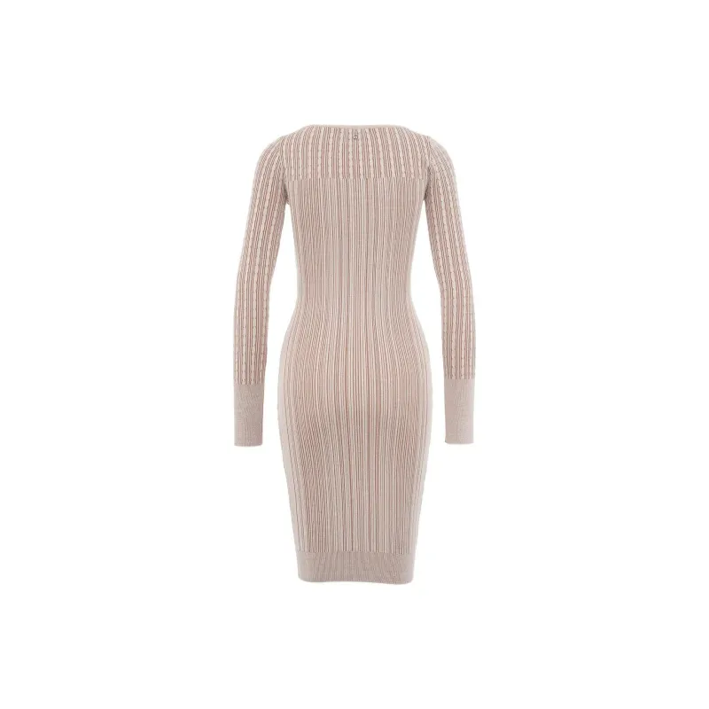 GUESS Long-Sleeved Dresses Women's Beige-1