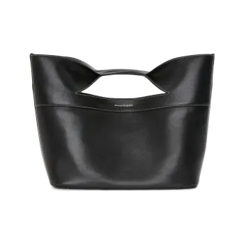 Alexander McQueen The Bow Calfskin Combo Bag, Shoulder Bag, Crossbody Bag Handbag Trumpets Women's Black