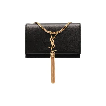 SAINT LAURENT KATE Calfskin Small Square Bag Crossbody Bag Shoulder Bag Women's Black