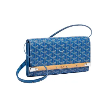 GOYARD MONTE-CARLO Canvas With Leather Clutches Crossbody Bags Small Size Women's Sky Blue