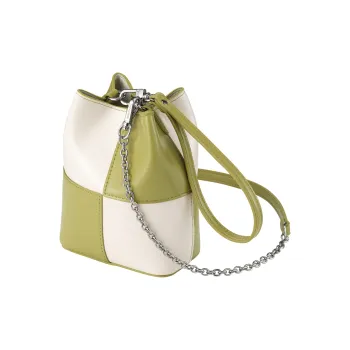 FIND KAPOOR Artificial Leather Bucket Bag Handbag Shoulder Bag Women's Light Green/Custard/Turkish Blue/Black