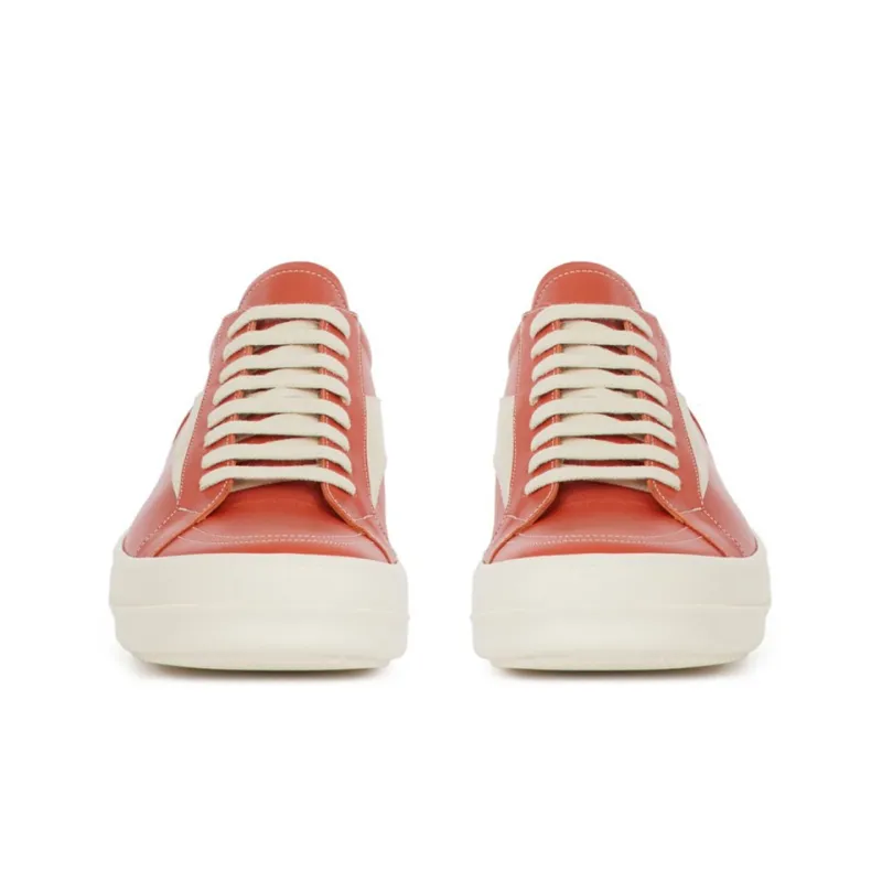 RICK OWENS/RO Low Top Stylish Skateboarding Shoes Men's Orange White-2