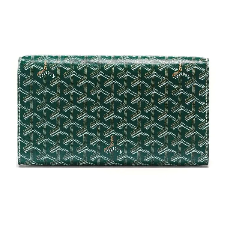GOYARD MONTE-CARLO Canvas With Leather Clutches Crossbody Bags Small Size Women's Green-2