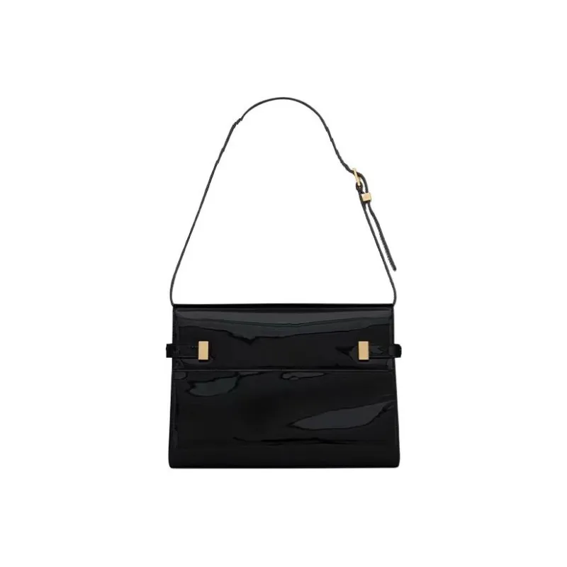 SAINT LAURENT MANHATTAN Calfskin Shoulder Bag Women's Black-1
