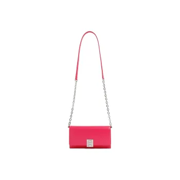 GIVENCHY Calfskin Chain Wallet Women's Neon Pink
