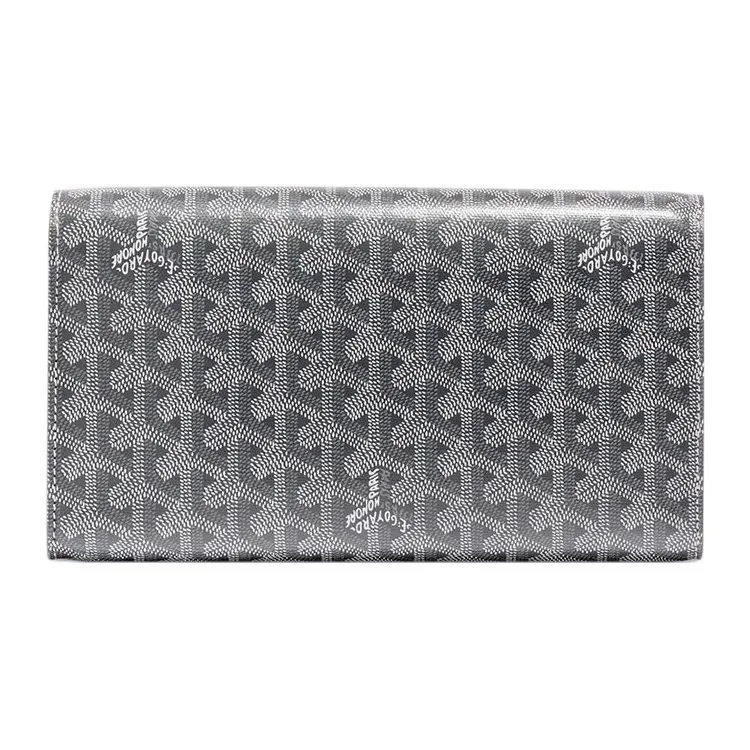 GOYARD MONTE-CARLO Canvas With Leather Clutches Crossbody Bags Small Size Women's Gray-2