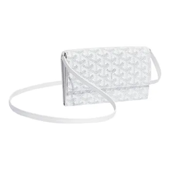 GOYARD Varenne Canvas With Leather Shoulder Bag Crossbody Bag Women's White