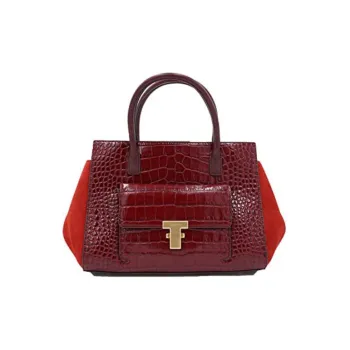 TORY BURCH Juliette Leather Tote Bag Shopping Bag Handbag Regular Women's Roman Red
