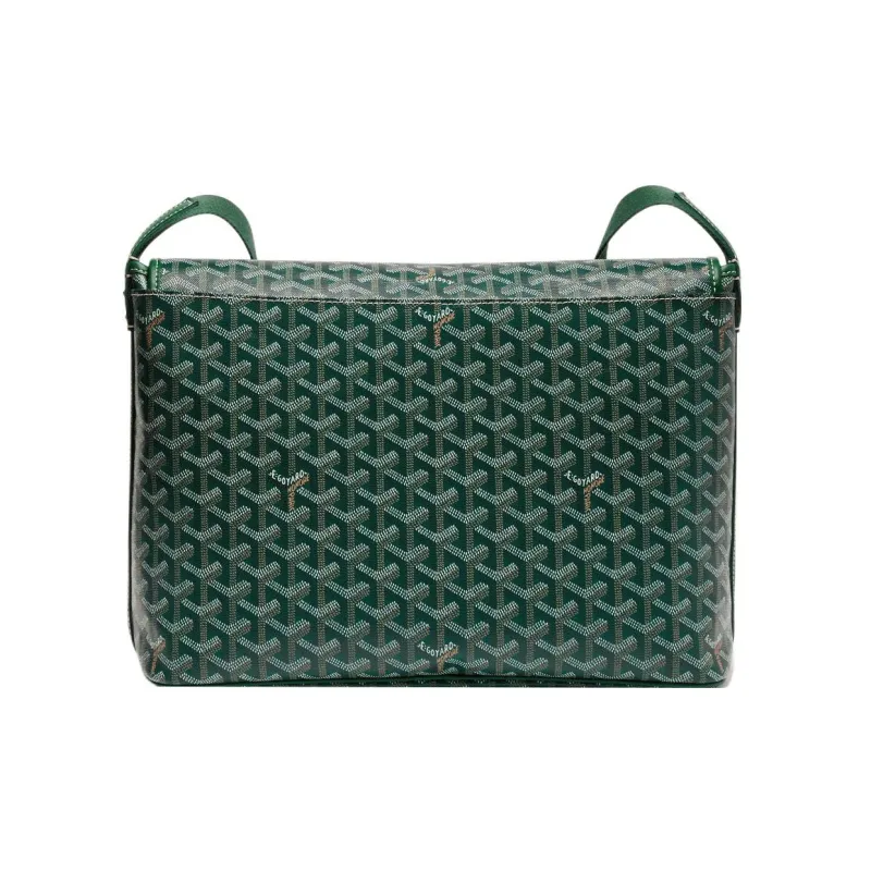 GOYARD CAPETIEN Canvas With Leather Envelope Bag, Messenger Bag, Shoulder Bag, Crossbody Bag Medium Size Unisex Green-2