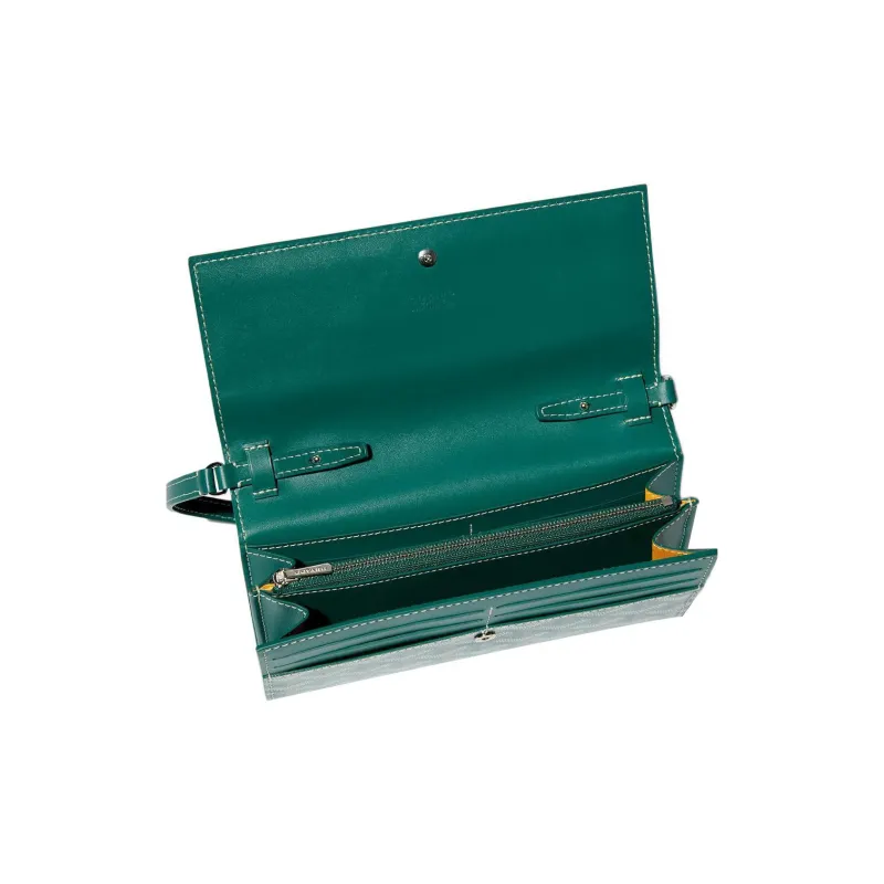GOYARD Varenne Canvas With Leather Shoulder Bag, Crossbody Bag, Wallet Women's Green-3
