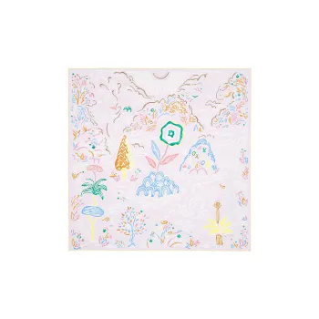 HERMES Silk Scarves Women's Light Pink