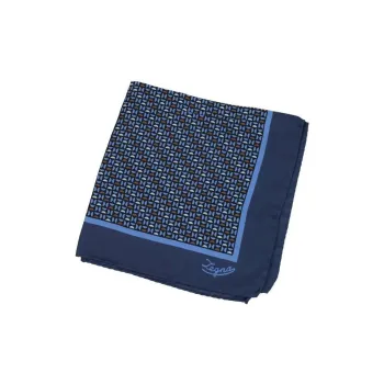 Zzegna Silk Scarves Unisex Blue