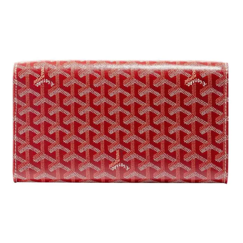 GOYARD MONTE-CARLO Canvas With Leather Clutches Crossbody Bags Small Size Women's Red-2
