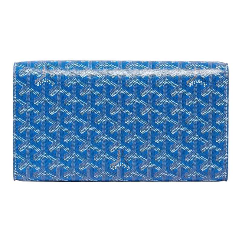 GOYARD MONTE-CARLO Canvas With Leather Clutches Crossbody Bags Small Size Women's Sky Blue-4