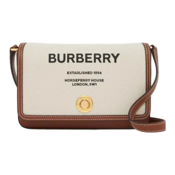 Burberry Horseferry Print Canvas And Leather Note Bag Mini Natural/Tan