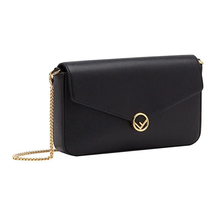 FENDI Calfskin Envelope Bag Shoulder Bag Crossbody Bag Mini Women's Black-2