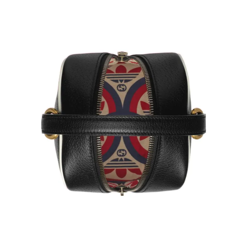 GUCCI Adidas, Collaboration Leather Small Square Bag Handbag Mini Men's Black-6