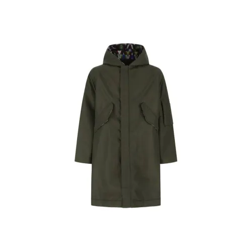 Valentino Coats Men Army Green