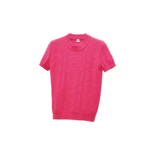 HERMES Cashmere Sweaters Women's Rose Pink