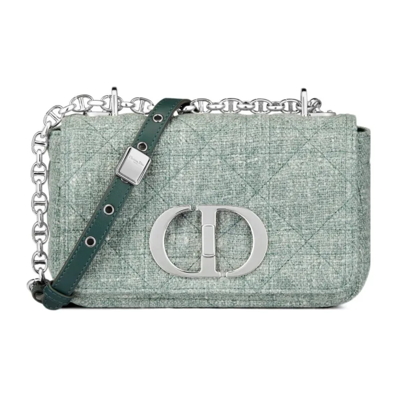 DIOR Caro Linen Crossbody Bag Trumpets Women's Green-0