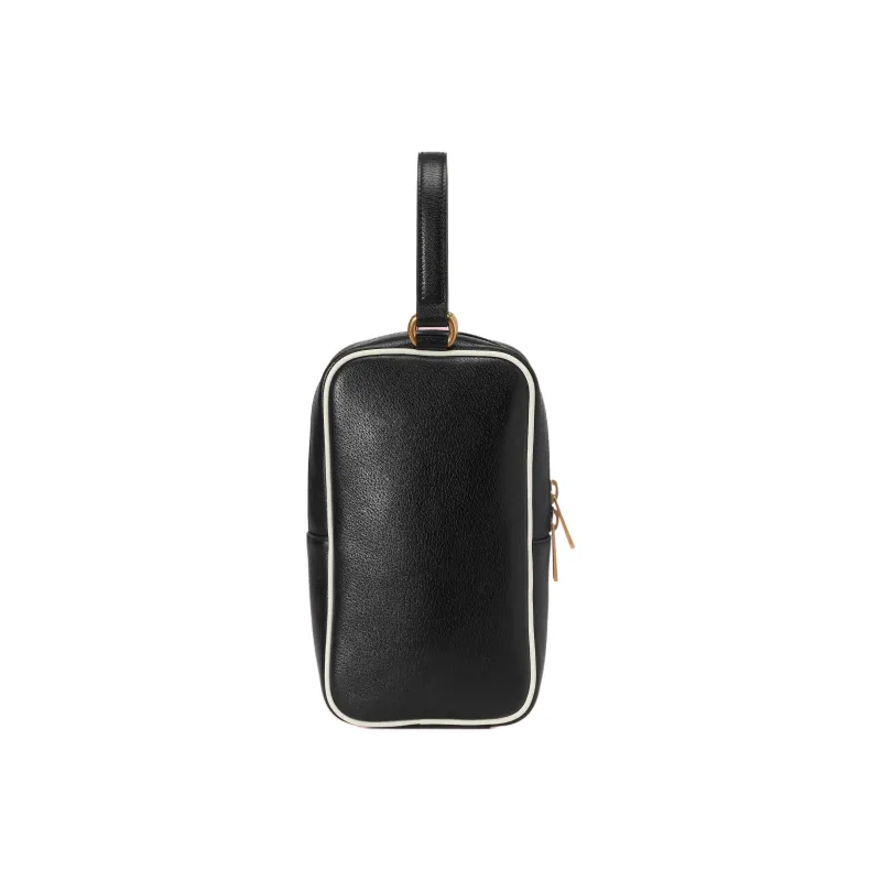 GUCCI Adidas, Collaboration Leather Small Square Bag Handbag Mini Men's Black-2