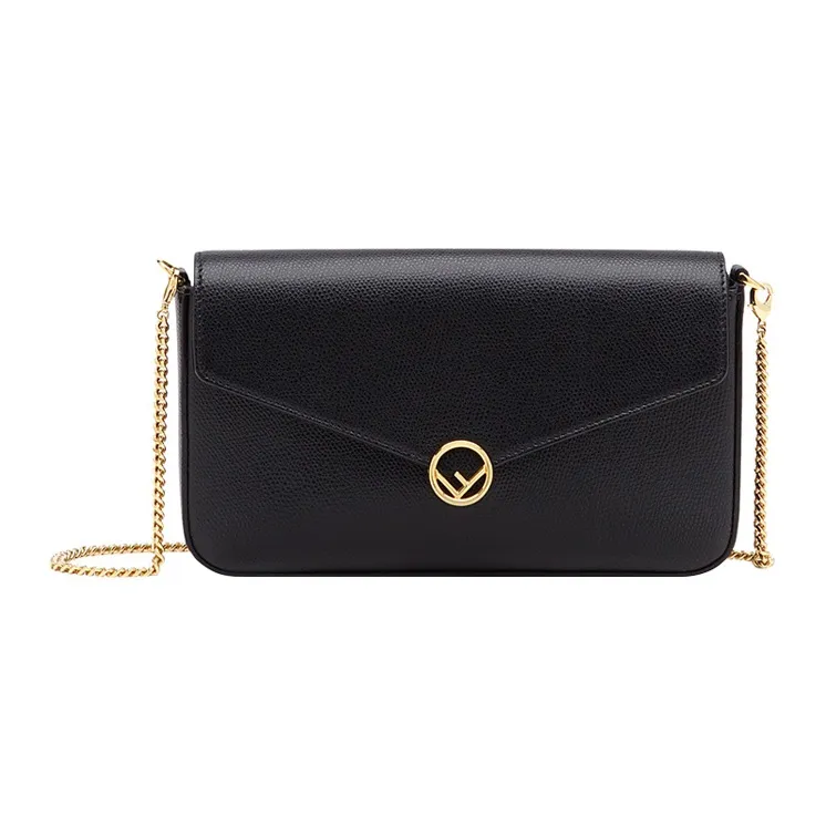 FENDI Calfskin Envelope Bag Shoulder Bag Crossbody Bag Mini Women's Black-0