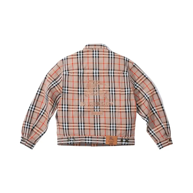 Supreme Burberry Denim Trucker Jacket-3