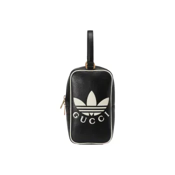 GUCCI Adidas, Collaboration Leather Small Square Bag Handbag Mini Men's Black