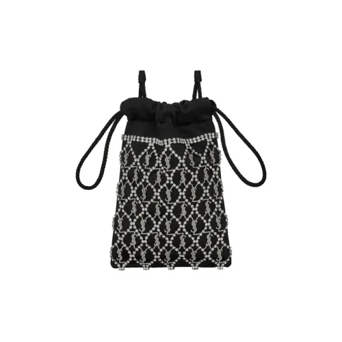 SAINT LAURENT LE MONOGRAMME Fabric Crossbody Bag Regular Women's Black