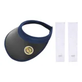 Navy Blue/Black Hat+White Cooling Arm Sleeves