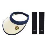 Navy Blue/Beige Hat+Black Cooling Arm Sleeves