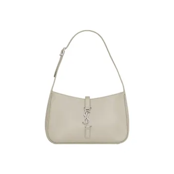 SAINT LAURENT LE5A7 Smooth Cow Leather Shoulder Bag, Hobo Bag, Handbag, Shoulder Bag Women's Beige