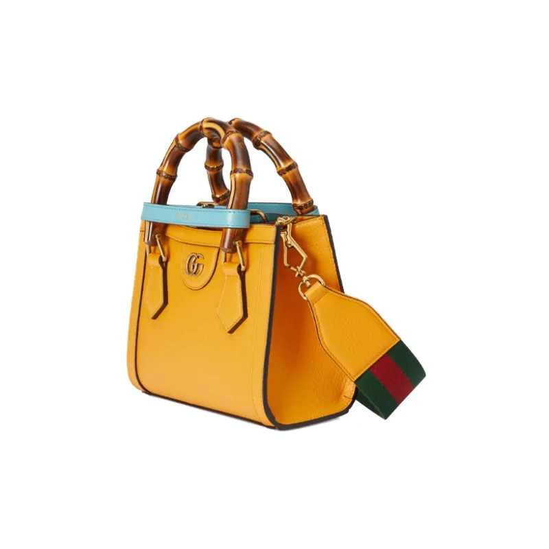 GUCCI Diana Leather Tote Bag Shopping Bag Handbag Mini Women's Orange-1