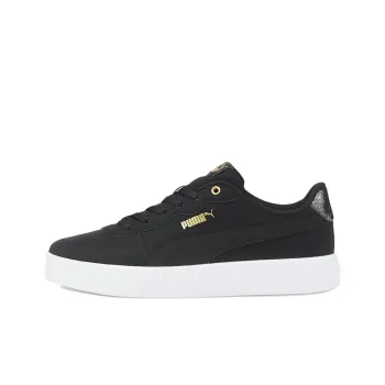 PUMA Skye Clean Raw Metallic Anti-Slip And Wear-Resistant Lightweight Low-Top Skateboard Shoes Women's Black White