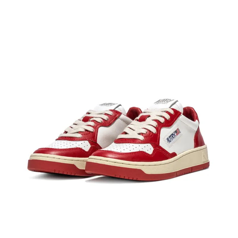 AUTRY Medalist Leather Low White Red Women's-1