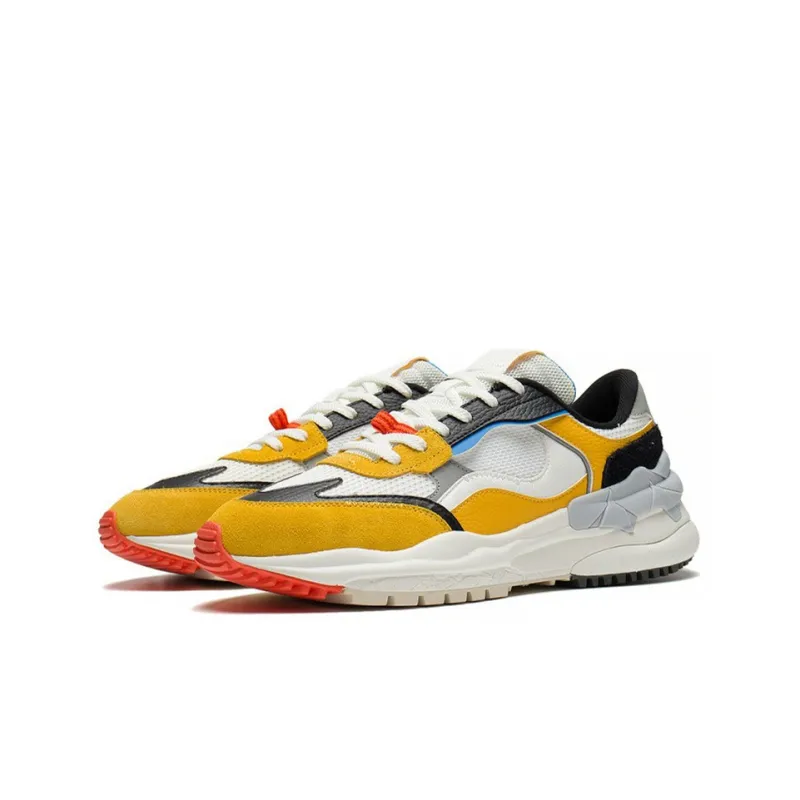 LiNing Origin CF Tracing Cushioning Anti-Slip And Wear-Resistant Low-Top Sports Casual Shoes Men's Yellow White-2