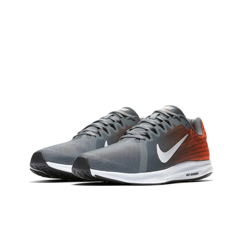 Nike Downshifter 8 Cushioning Anti Slip Wear Resistant Breathability Low Top Running Shoes Men's Gray Orange-2