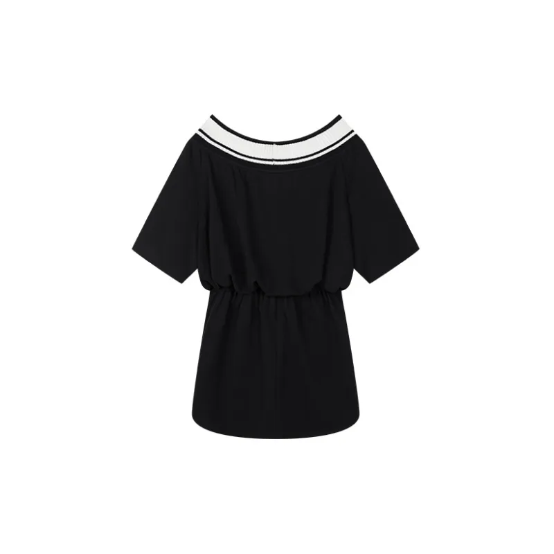 UOOYAA Beautiful Girl Warrior Series Short-Sleeved Dresses Women's Black-1