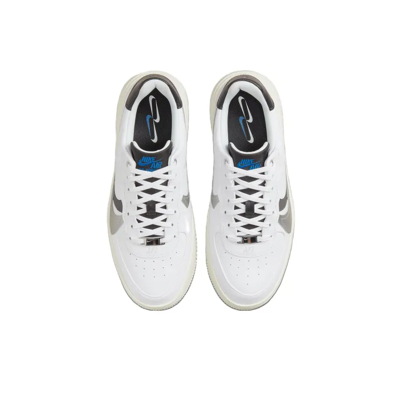 Nike Air Force 1 PLT.AF.ORM White Metallic Silver Black Women's-3